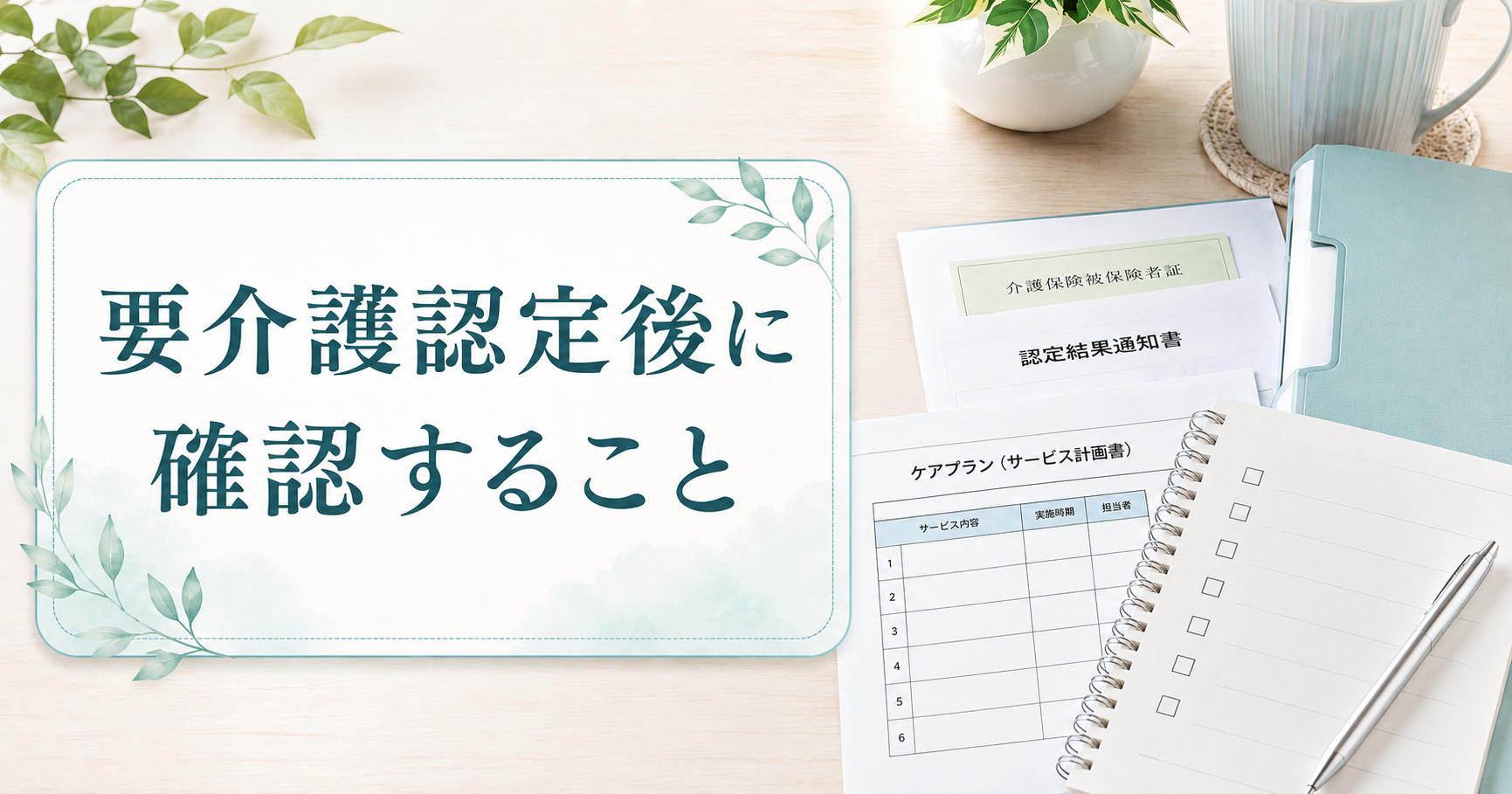 要介護認定後に確認することを示すアイキャッチ画像